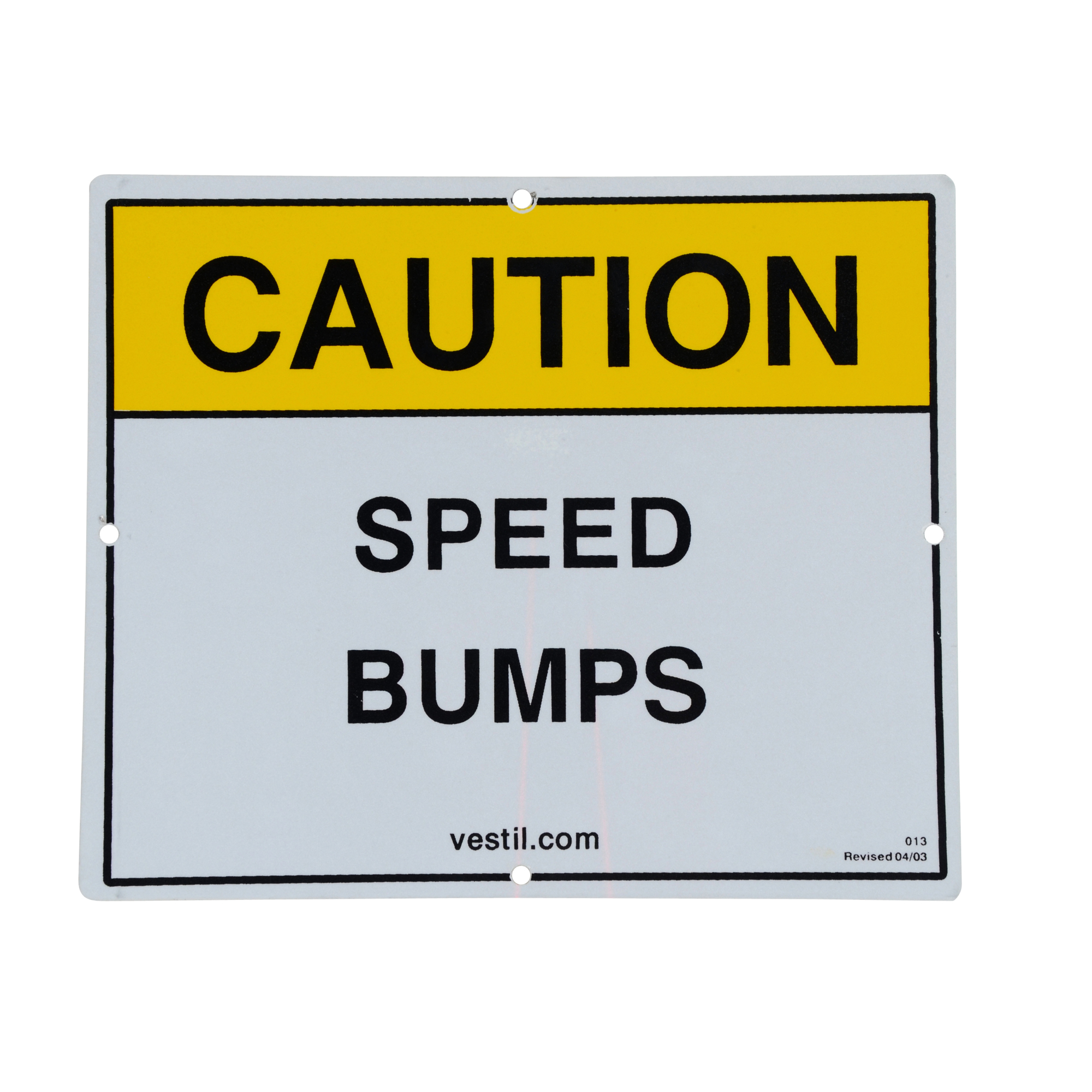 Vestil Aluminum Reflective Speed Bump Sign — 11.75in. x 10.75in., White, Model# SBS-1012